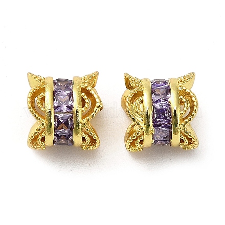 Латунные микро проложить кубического циркония бусы KK-B142-06G-03-1