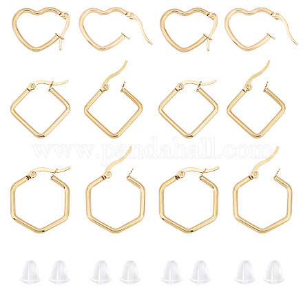 Unicraftale около 36 шт. 3 стиля золотые серьги-кольца в форме сердца EJEW-UN0001-18-1
