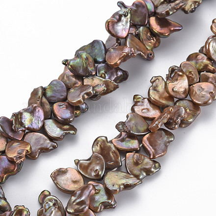 Naturales keshi abalorios de perlas hebras PEAR-S021-002-1