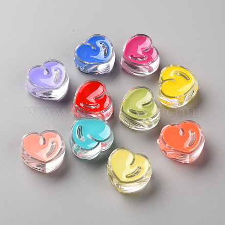 Transparent Enamel Acrylic Beads X-TACR-S155-004-1