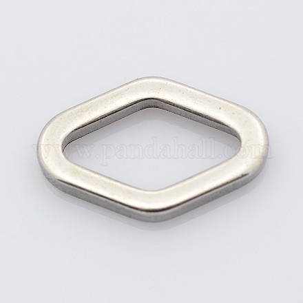201 Stainless Steel Rhombus Slice Linking Rings STAS-P073-03-1