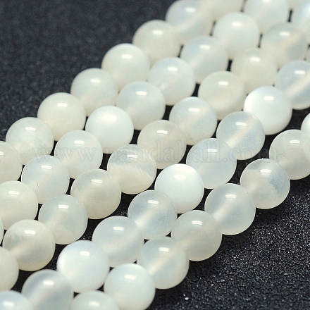 Naturelles perles pierre de lune blanc brins G-P342-02A-8mm-A--1