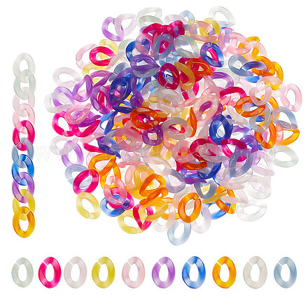 Dicosmetic 400 pz 10 colori acrilico anello di collegamento contorto anello connettore ovale connettore di collegamento rapido di plastica collegamento aperto contorto anello connettore ovale catena marciapiede borsa catena della frizione fai da te FIND-DC0001-44-1