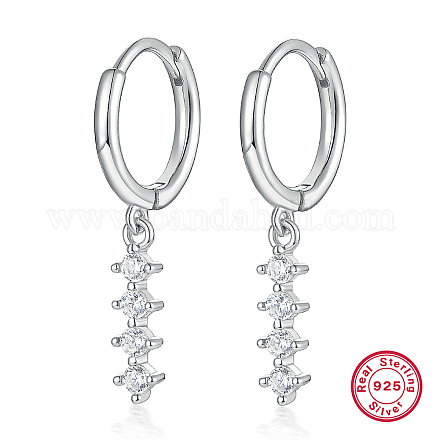 Разноцветные серебряные серьги-кольца s925 с цирконами и фианитами RL0741-2-1