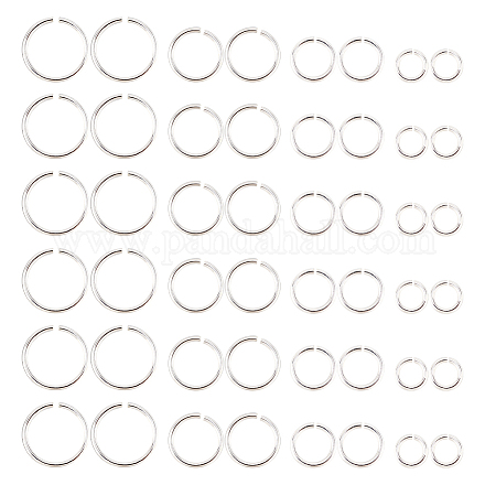 Dicosmétique 80 pièce 4 tailles d'anneaux ouverts en argent sterling de 2/2.5/4/5 mm STER-DC0001-02-1