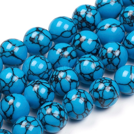 Chapelets de perles en turquoise synthétique TURQ-G832-01-20mm-1