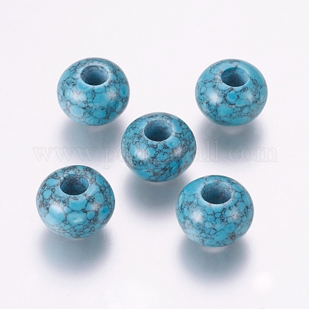 Perles Européennes turquoises synthétiques SPDL-K001-01A-1