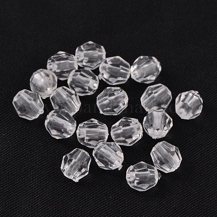 Perles à facettes acryliques transparents de forme ronde X-DB6mmC01-1
