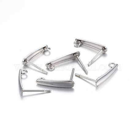 Accessoires de puces d'oreilles en 201 acier inoxydable STAS-P210-39P-1