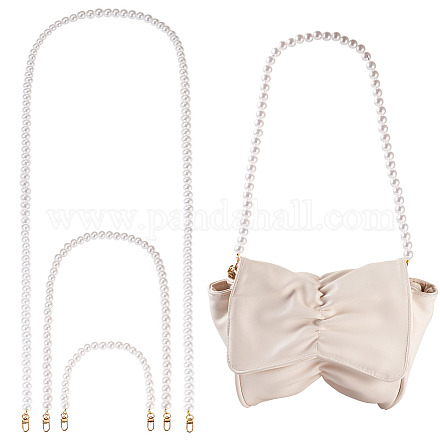 3 шт. 3 размера пластиковые цепочки с имитацией жемчуга для сумок-удлинителей&nbsp;HJEW-TAC0070-1