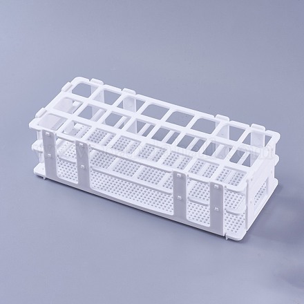 プラスチック試験チューブディスプレイスタンド  ホワイト  7.15x25x10.8cm ODIS-WH0005-02-1
