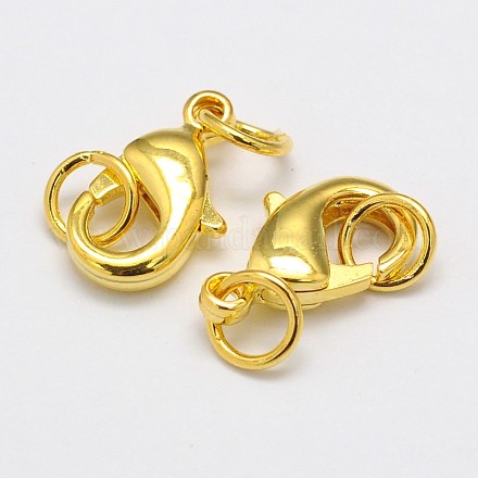 Grade AA Brass Lobster Claw Clasps for Jewelry Necklace Bracelet Making KK-M006-02G-NR-1
