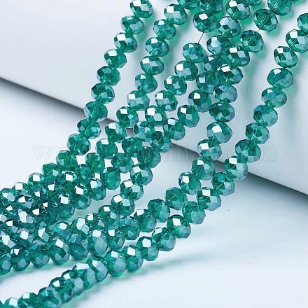 Electroplate Glass Beads Strands X1-EGLA-A034-T8mm-A18-1