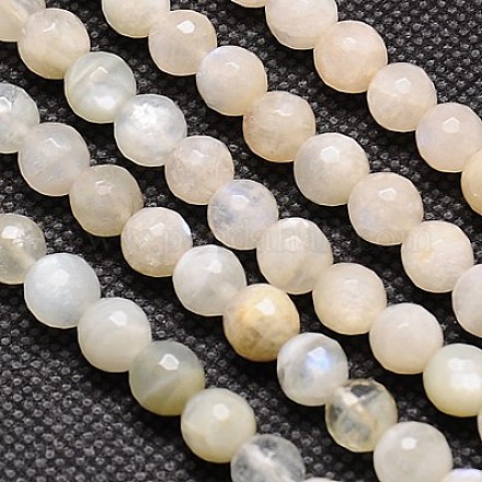 Natürlichen weißen Mondstein Perlen Stränge G-G549-8mm-01-1