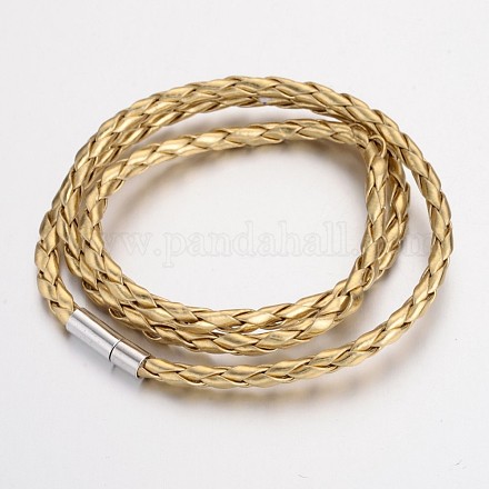 Braided Imitation Leather Cord Wrap Bracelets BJEW-L566-02C-1