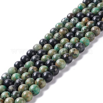 Brins de perles de jaspe ligne verte naturelle G-K317-A15-1
