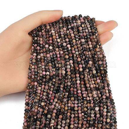 Природные родонит бисер нитей G-RM2025-B33-4mm-1