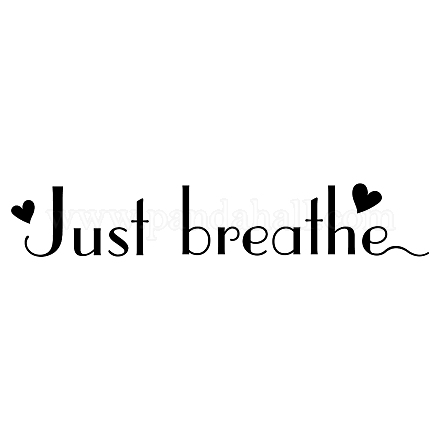 SUPERDANT Motivational Wall Decals Quotes Just Breathe Vinyl Wall Decal Yoga Quotes Positive Relax Motto Art Letters Sayings Living Room Décor Lettering for Living Room Bedroom Wall Decorations DIY-WH0377-103-1