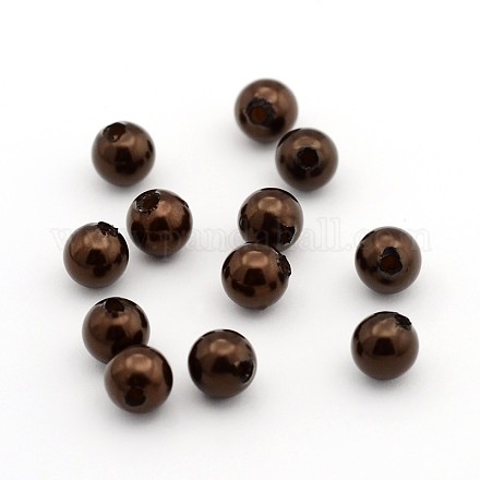 Half Drilled ABS Plastic Imitation Pearl Round Beads OACR-F002A-12-1