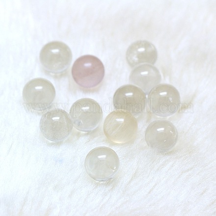 Cuentas de bolas redondas de cristal de cuarzo naturales X-G-A127-10mm-18-1