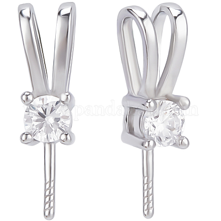 2 шт. 925 шт. серебряных микрофибриллы с паве из кубического циркония STER-BBC0007-30-1