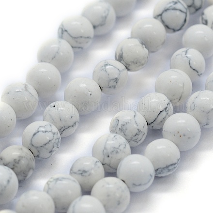 Kunsttürkisfarbenen Perlen Stränge G-P386-01-6mm-1
