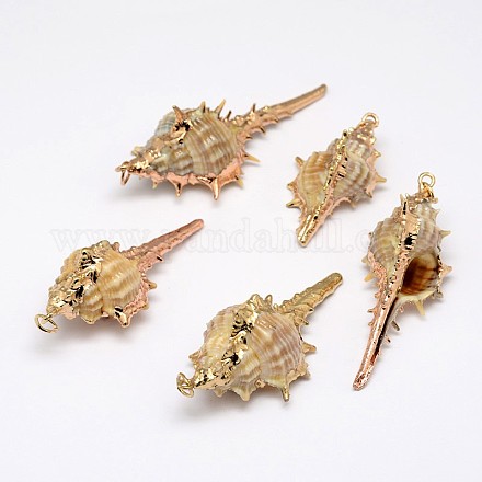 Golden Electroplated Conch Shell Pendants BSHE-M016-03-1
