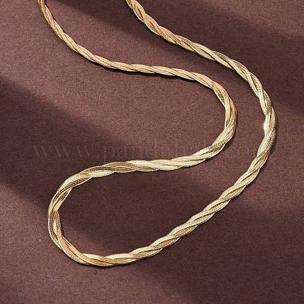 Ожерелья из витой цепи-змейки из нержавеющей стали 304 X-NJEW-Q013-08G-1