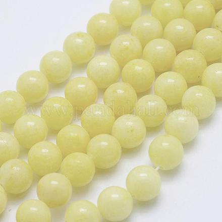 Chapelets de perles rondes en jade de Mashan naturelle G-D263-8mm-XS06-1