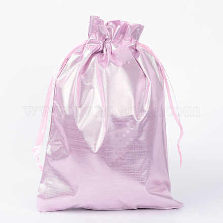 レクタングル布地バッグ  巾着付き  ピンク  23x16cm ABAG-UK0003-23x16-11-1