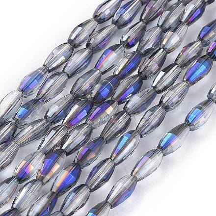 Electroplated Glass Beads Strands EGLA-H100-HR01-1