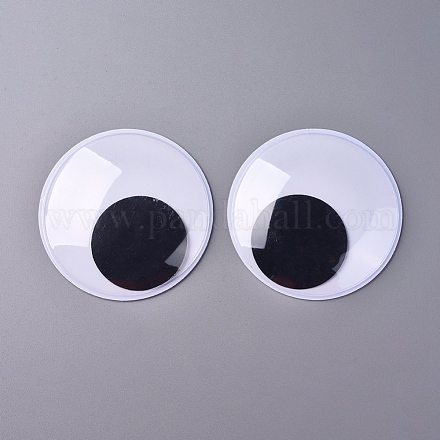 Cabochons yeux écarquillés noir et blanc DIY-WH0156-90B-1