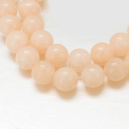 Jaunes rondes perles de jade brins X-DJAD-10D-1-3-1