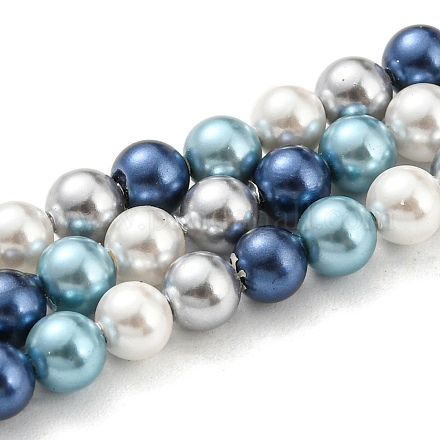 Brins de perles de coquillages naturels galvanisés SHEL-F008-03A-07-1