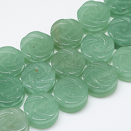 Perles d'aventurine vert naturel sculpté G-T122-07D-1