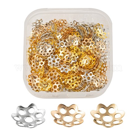 300 pièces 3 couleurs chapeaux de perles de fer multi-pétales IFIN-FS0001-06-1