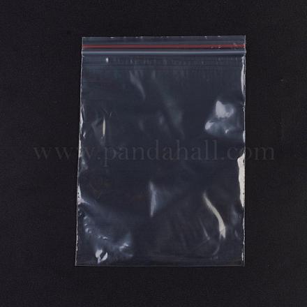 プラスチックジップロックバッグ  再封可能な包装袋  トップシール  セルフシールバッグ  長方形  レッド  17x12cm  片側の厚さ：1.8ミル（0.045mm）  100個/袋 OPP-G001-D-12x17cm-1