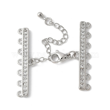 Удлинитель цепи из латуни с прозрачным кубическим цирконием&nbsp;LS-KK-F893-10P-1