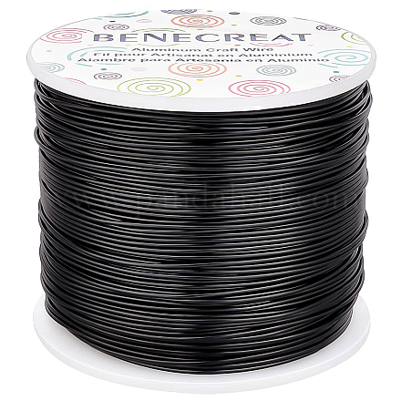 BENECREAT 18 Gauge (1mm) Aluminum Wire 492FT (150m) Anodized Jewelry Craft Making Beading Floral Colored Aluminum Craft Wire - Black AW-BC0001-1mm-09-1
