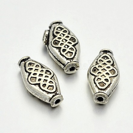Tibétain losange en alliage de style avec des perles de nœud sans fin PALLOY-E381-17AS-NR-1