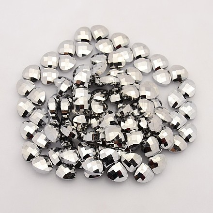 Triangle Electroplate Platinum Plated Glass Beads Strands EGLA-P014-F12-1