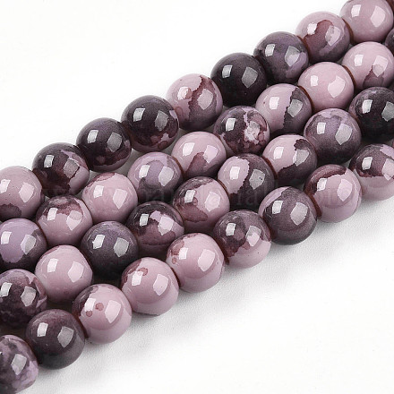 Выпечка окрашенные стеклянные бусины пряди DGLA-N003-8mm-C09-1