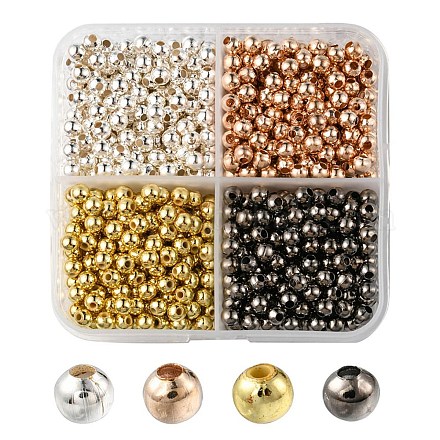 1000 pièces 4 perles d'espacement en plastique de fer et d'abs de style DIY-YW0006-95-1