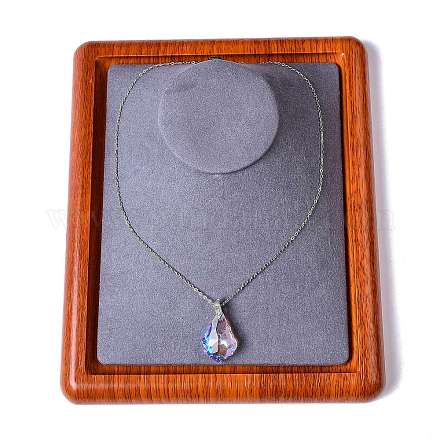Прямоугольник модное деревянное ювелирное ожерелье отображает поднос ODIS-P008-11A-1