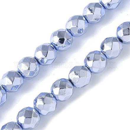 Гальванические нити из синтетических немагнитных гематитовых бусин G-B132-B01-01G-1