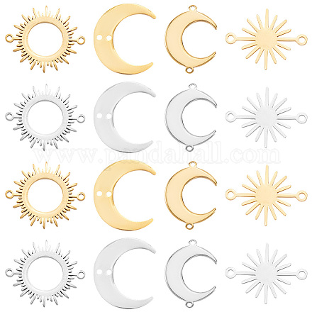 32 шт. 8 стиля полых соединительных подвесок из нержавеющей стали STAS-SC0010-10-1