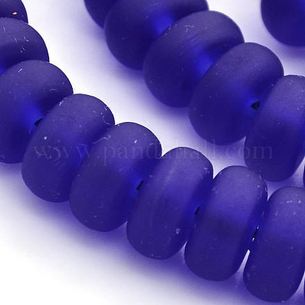 Handmade Frosted Lampwork Beads Strands LAMP-J055-01-1