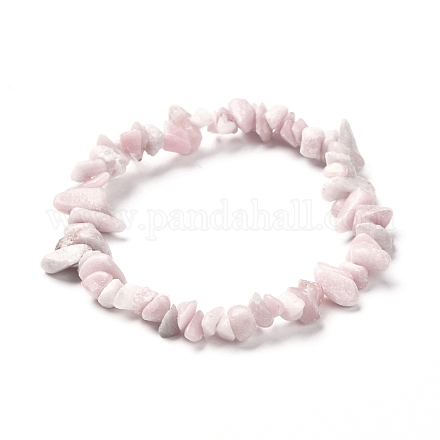 Bracelets extensibles en perles d'opale rose naturelle BJEW-JB06618-1