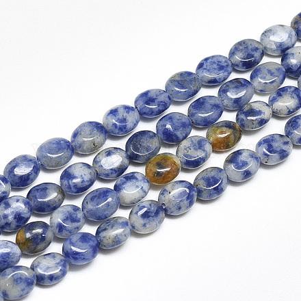 Fili di perle di diaspro macchia blu naturale G-S357-B06-1