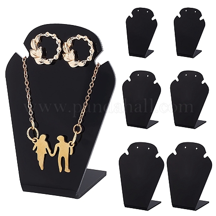 3 pièces 3 tailles acrylique collier présentoir ensemble NDIS-WH0006-12-1